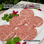 Australia beef mince 85CL Anggana's BURGER PATTY PLAIN (unseasoned) WAGYU frozen price for 300g 2pcs